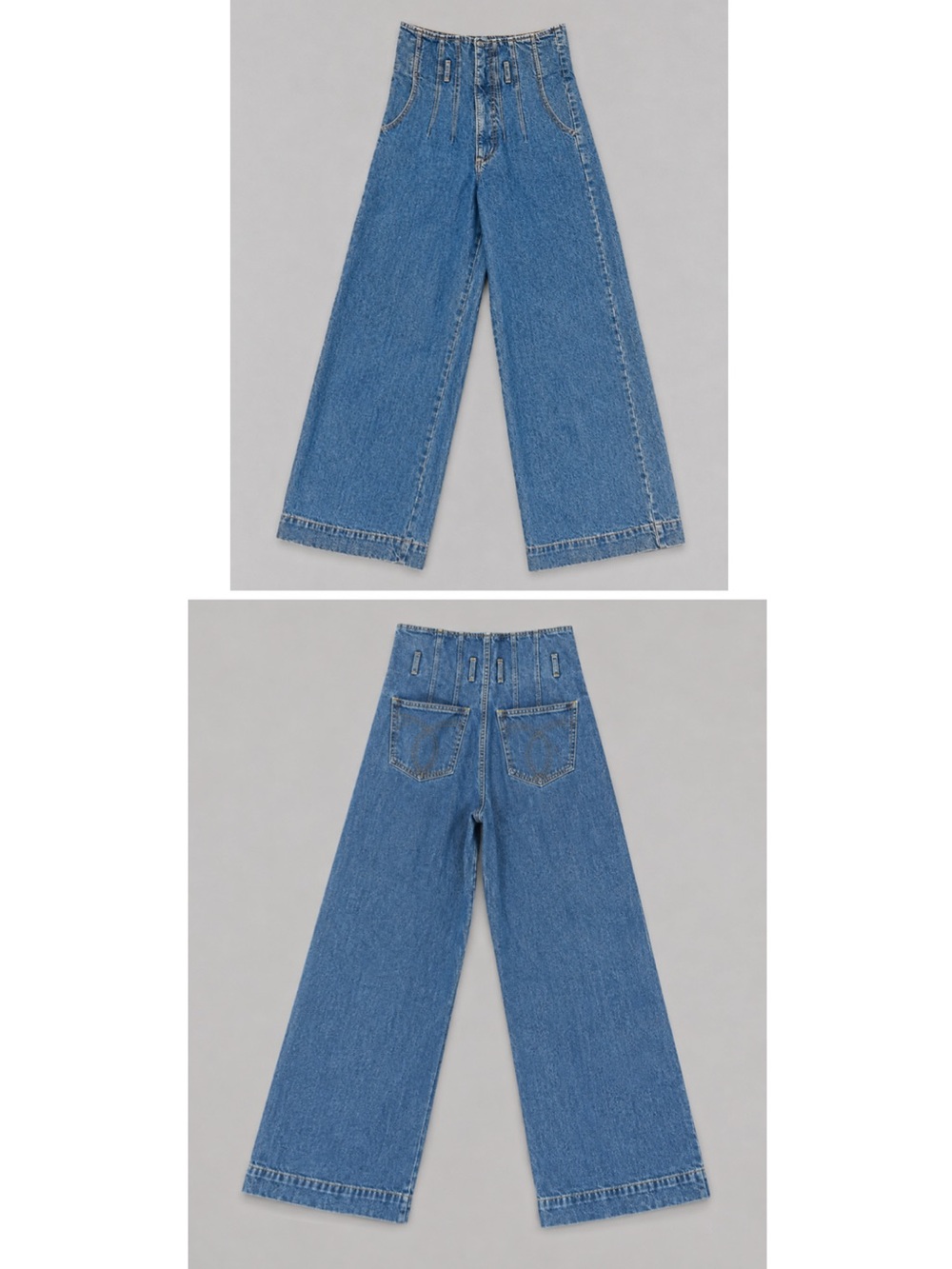 Bardot Denim Sailor Trouser High Rise Wide Leg Jeans Blue 26” High Waist 30